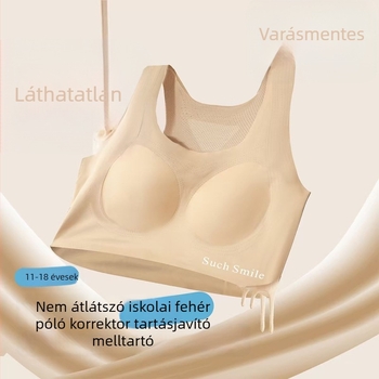 Varrás nélküli, lélegző sportmelltartó tiniknek, teljes kosárral, testtartás-támogatással