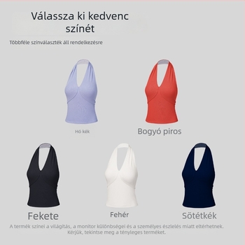 2026-os új mellkas párnázott mellény, mély V-nyakú, hát nélküli halter stílus, kényelmes és lélegző kültéri sportfelső