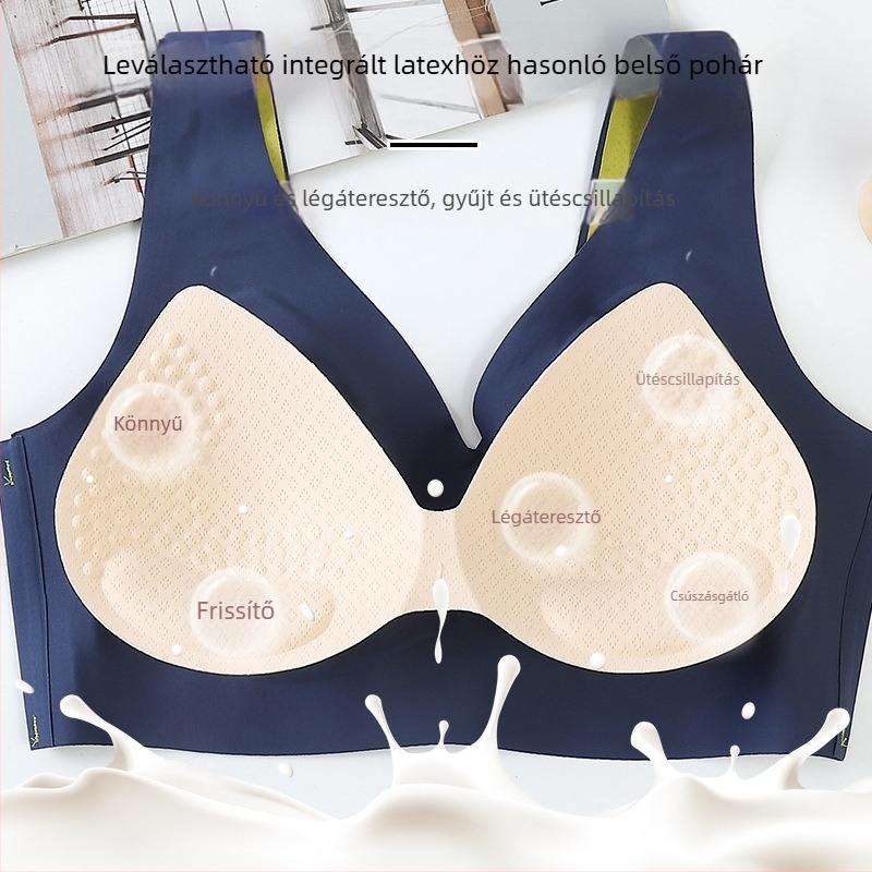 Egyrészes jégselyem seamless sporttop, fémgyűrű nélküli, varrat nélküli, állítható, légáteresztő, formázott kosár
