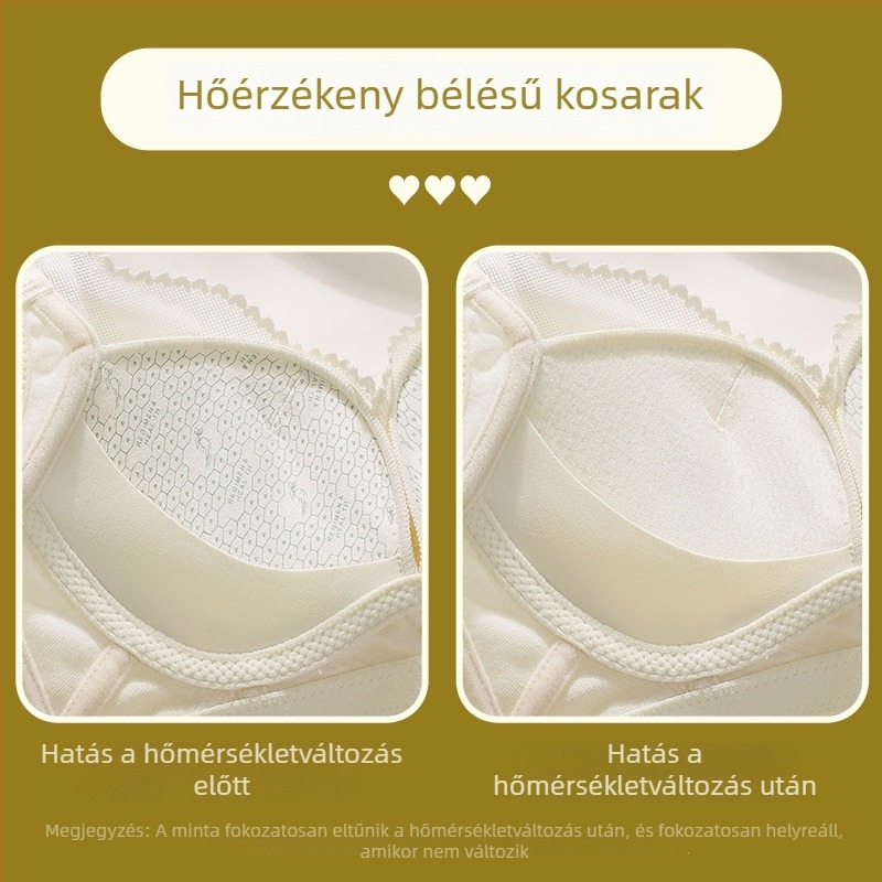 Csipkés, merevítő nélküli melltartó, 3/4-es kosárral, formázó, állítható, közepes kosár, meleg érzet