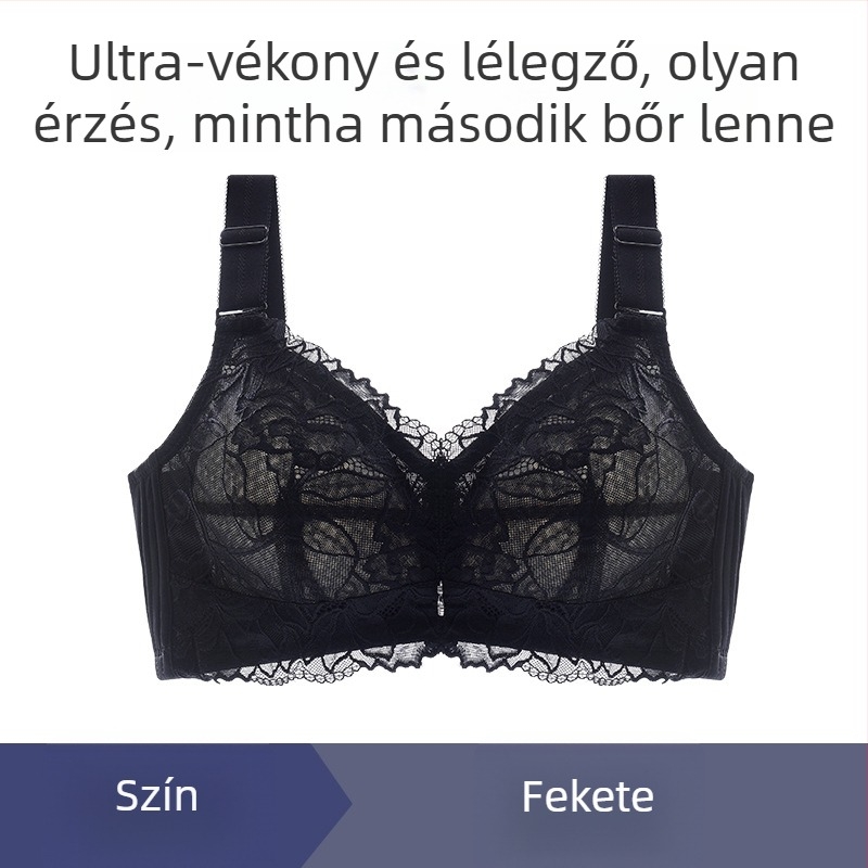 Teljes kosaras melltartó, ultra vékony kosár, levehető dupla vállpántok, csipkés él, gyémántdíszítés