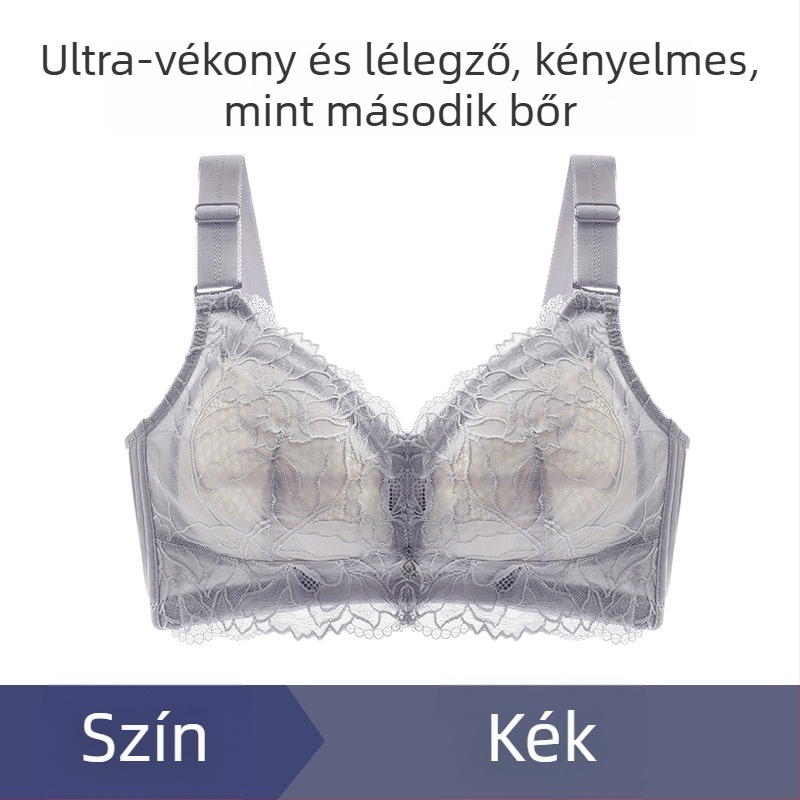 Teljes kosaras melltartó, ultra vékony kosár, levehető dupla vállpántok, csipkés él, gyémántdíszítés