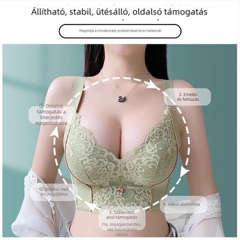 Push-up melltartó, 3/4 kosár, nejlon, rögzített vállpántok, hátul öt soros záródás