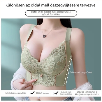 Push-up melltartó, 3/4 kosár, nejlon, rögzített vállpántok, hátul öt soros záródás