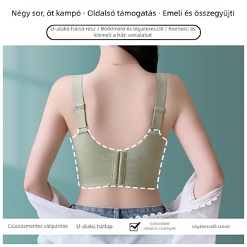 Push-up melltartó, 3/4 kosár, nejlon, rögzített vállpántok, hátul öt soros záródás