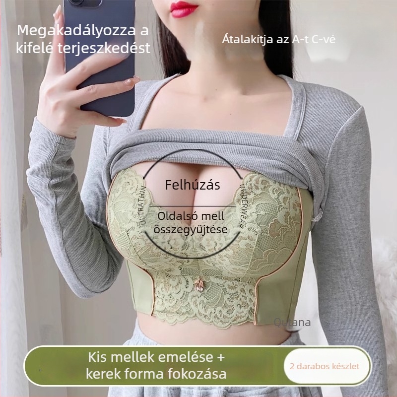 Push-up melltartó, 3/4 kosár, nejlon, rögzített vállpántok, hátul öt soros záródás