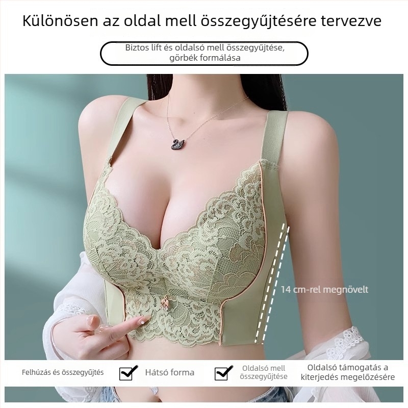 Push-up melltartó, 3/4 kosár, nejlon, rögzített vállpántok, hátul öt soros záródás