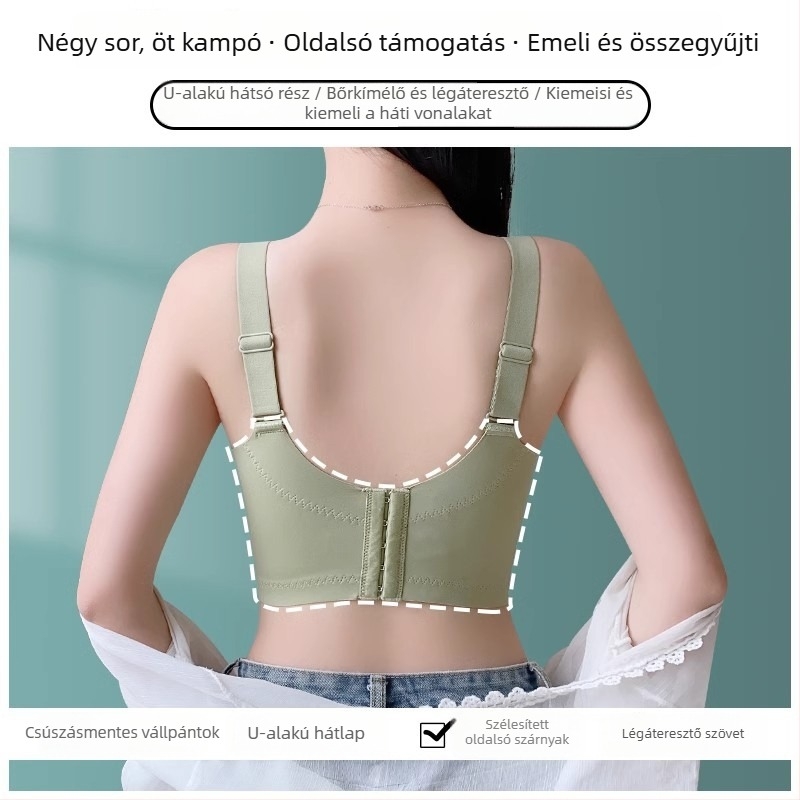 Push-up melltartó, 3/4 kosár, nejlon, rögzített vállpántok, hátul öt soros záródás