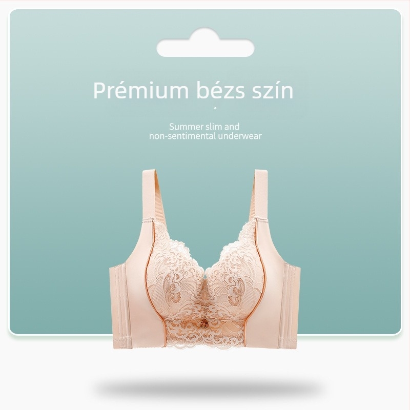 Push-up melltartó, 3/4 kosár, nejlon, rögzített vállpántok, hátul öt soros záródás
