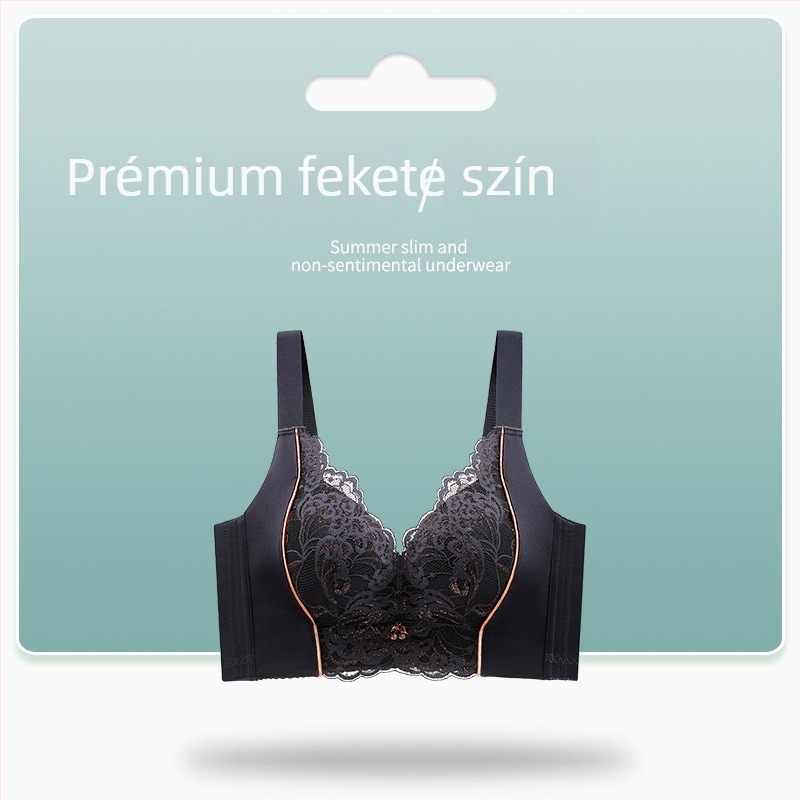 Push-up melltartó, 3/4 kosár, nejlon, rögzített vállpántok, hátul öt soros záródás