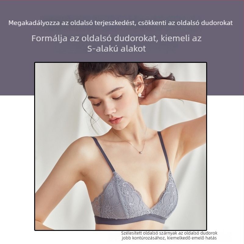 Francia csipkés ultra vékony melltartó, varrás nélküli, push‑up hatású, kicsi mellhez; nagyobb keblek kisebbnek látszanak