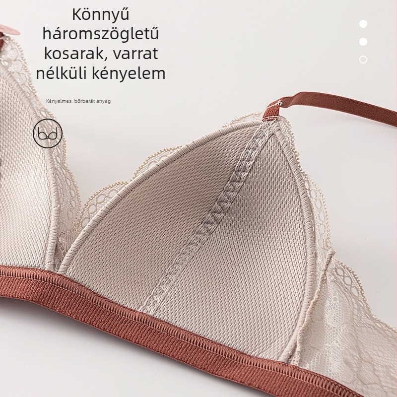 Francia csipkés ultra vékony melltartó, varrás nélküli, push‑up hatású, kicsi mellhez; nagyobb keblek kisebbnek látszanak