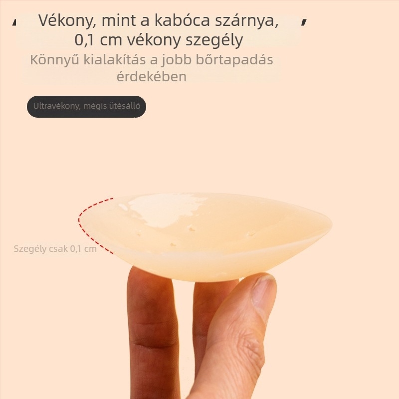 Ultra vékony, lélegző kör alakú szilikon melltapasz, vízálló, varrat nélküli és diszkrét esküvői ruhához és fehérneműhöz