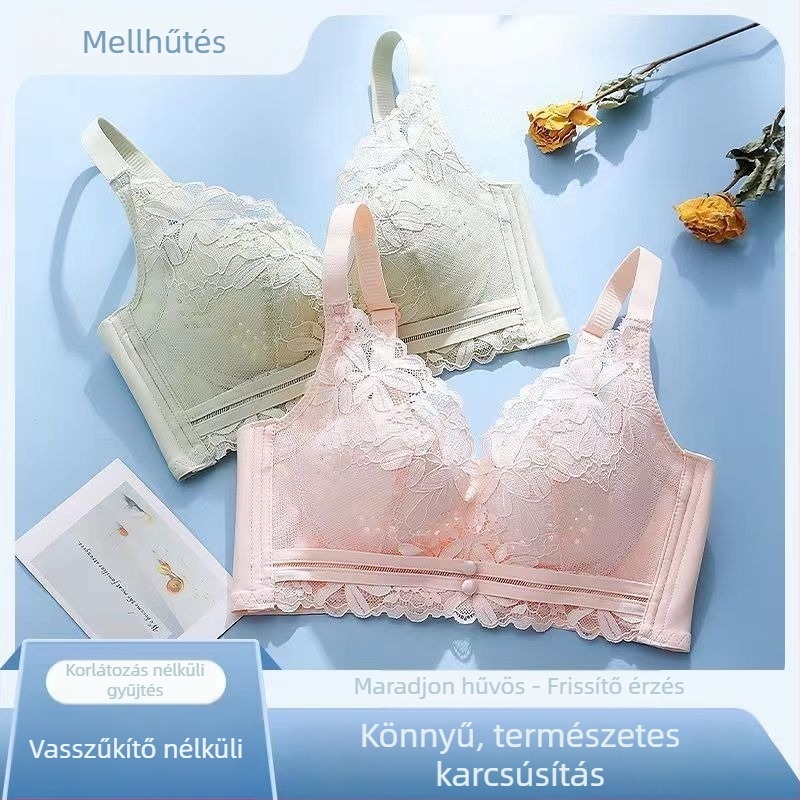 Csipés melltartó nőknek – 3/4 kosár, vékony formázott kosár, nylon keverék, fixált kettős vállpántok, hátul négy soros zár