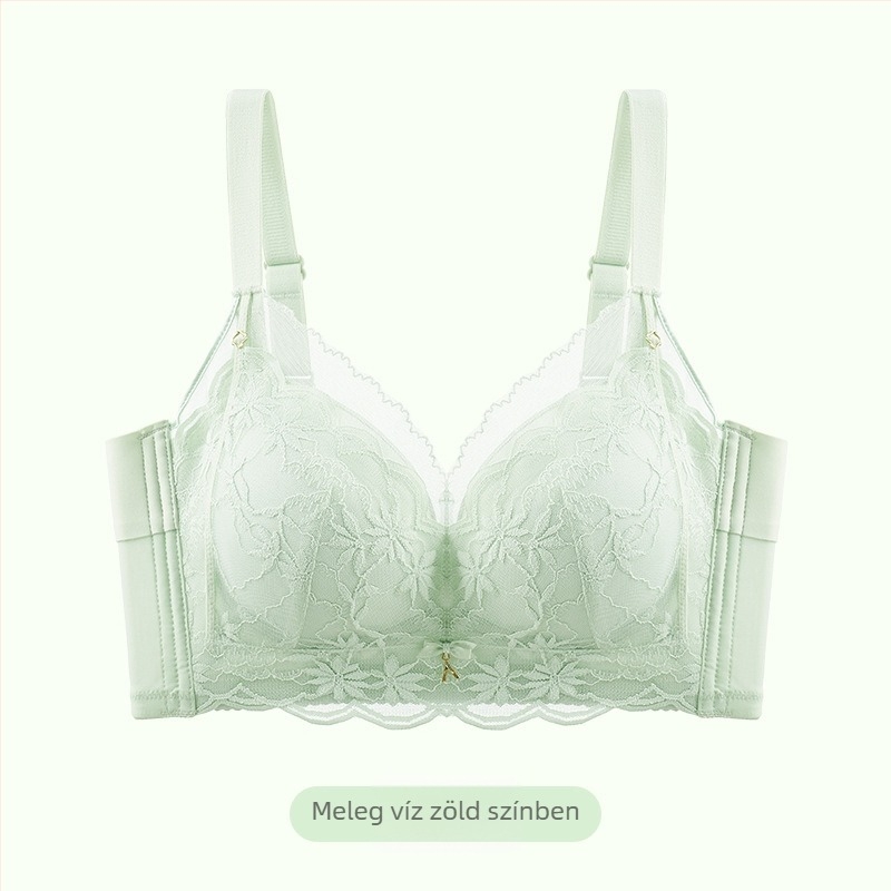 Push-up melltartó csipével és szivacspárnával, nylon fő anyag, 3/4 kosár, rögzített vállpántok, hátul négy sor kapoccsal záródó, minden évszakra