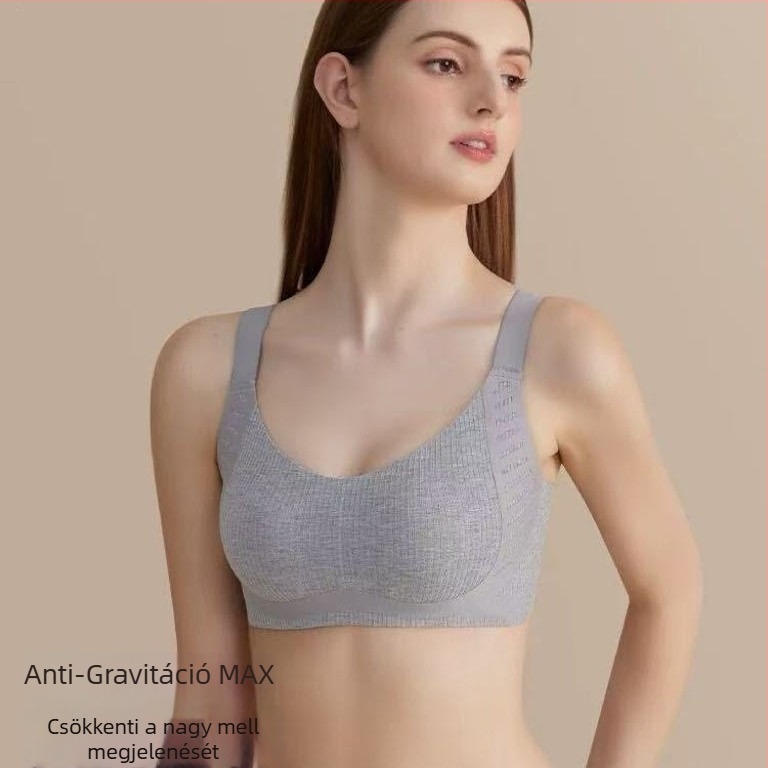 Varratlan melltartó anti-gravitációs emeléssel nagy mellekhez; kosárforma 3/4, vékony formázott kosár, hátsó négy sor kapocs