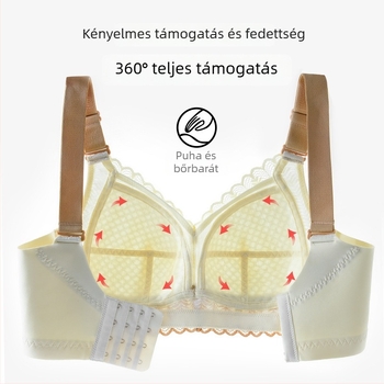 Vezeték nélküli formázó melltartó, teljes kosár, vékony formázott kosár, csipkés anyag, állítható pántok, leválasztható nyakpánt