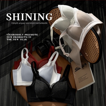 Infatuated állítható drót nélküli nylon melltartó, teljes kosár és vékony formázott kosár, lélegző felső támasz, hátul négy sor kampó-zár