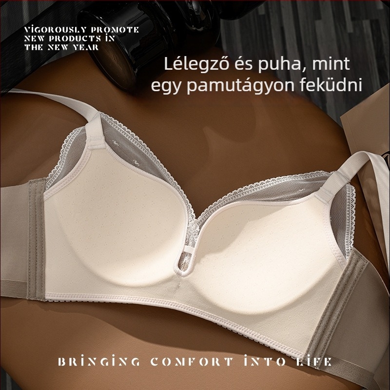 Infatuated állítható drót nélküli nylon melltartó, teljes kosár és vékony formázott kosár, lélegző felső támasz, hátul négy sor kampó-zár