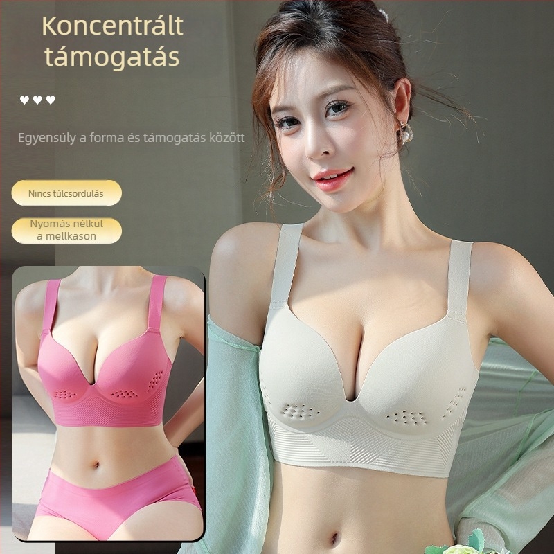 Sima formázó melltartó, 3/4 kosár, vékony formázott kosár, fő anyag nylon, kosár belső pamut, hátul négy sor kapocs