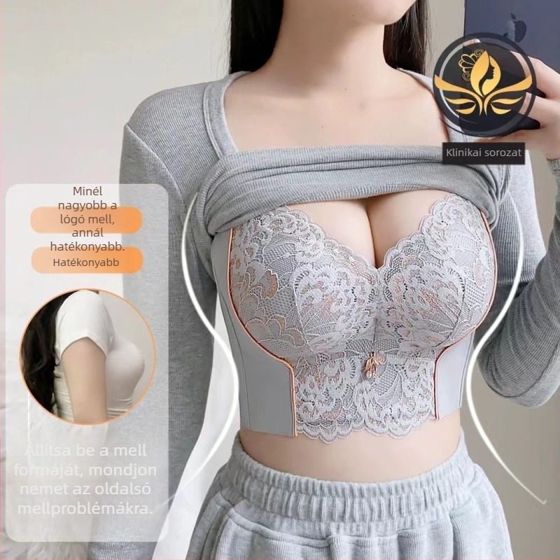 Nylon push-up melltartó 3/4 kosárral, formázott kosár: felső része vékony, alsó része vastagabb, fix vállpántok, hátul öt sor kapocs