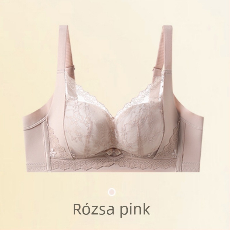 3/4 kosaras melltartó csipkéből, közepes formázott kosár, fix dupla pántok, hátlapi négy soros zár
