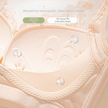 Csipkés melltartó, 3/4 kosár, vékony formázott kosár, rögzített dupla vállpánt, hátul négy sor kapocs, push-up, lélegző