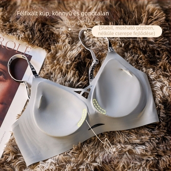 Női sportmelltartó Push-Up varrás nélküli kialakítással, 3/4 kosár, vékony formázott kosár, nejlon anyag, pamut bélés, rögzített vállpántok, hátoldali háromsoros kapocs