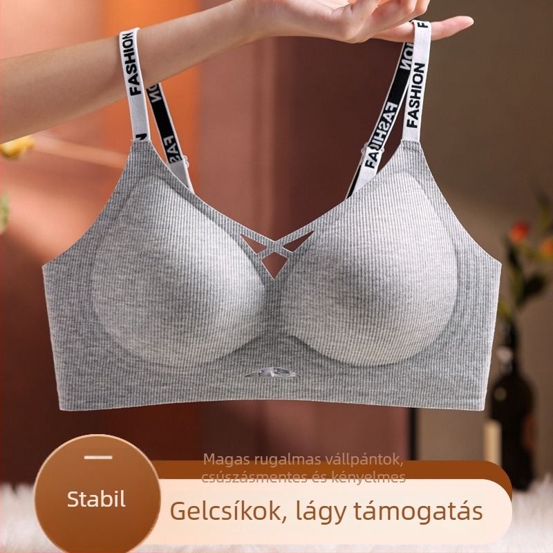 Női sportmelltartó Push-Up varrás nélküli kialakítással, 3/4 kosár, vékony formázott kosár, nejlon anyag, pamut bélés, rögzített vállpántok, hátoldali háromsoros kapocs