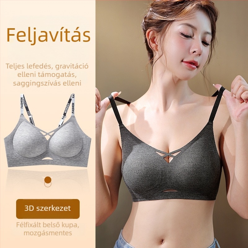Női sportmelltartó Push-Up varrás nélküli kialakítással, 3/4 kosár, vékony formázott kosár, nejlon anyag, pamut bélés, rögzített vállpántok, hátoldali háromsoros kapocs