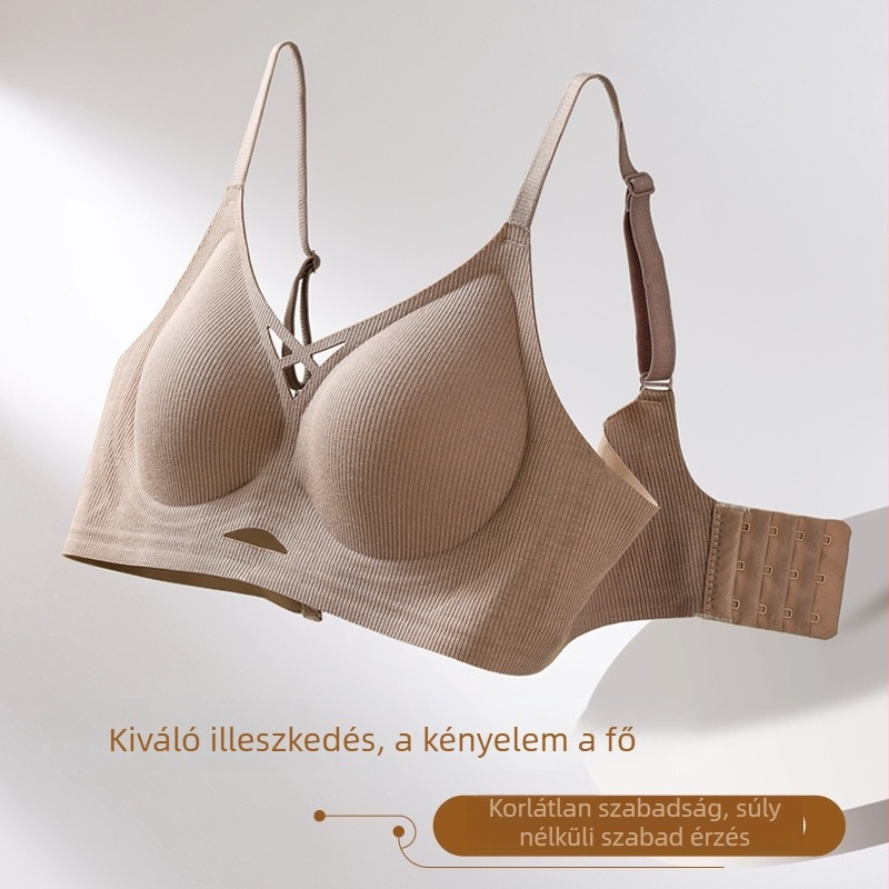 Női sportmelltartó Push-Up varrás nélküli kialakítással, 3/4 kosár, vékony formázott kosár, nejlon anyag, pamut bélés, rögzített vállpántok, hátoldali háromsoros kapocs