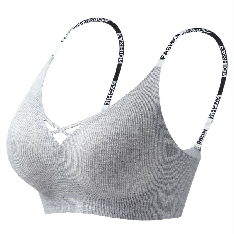 Női sportmelltartó Push-Up varrás nélküli kialakítással, 3/4 kosár, vékony formázott kosár, nejlon anyag, pamut bélés, rögzített vállpántok, hátoldali háromsoros kapocs