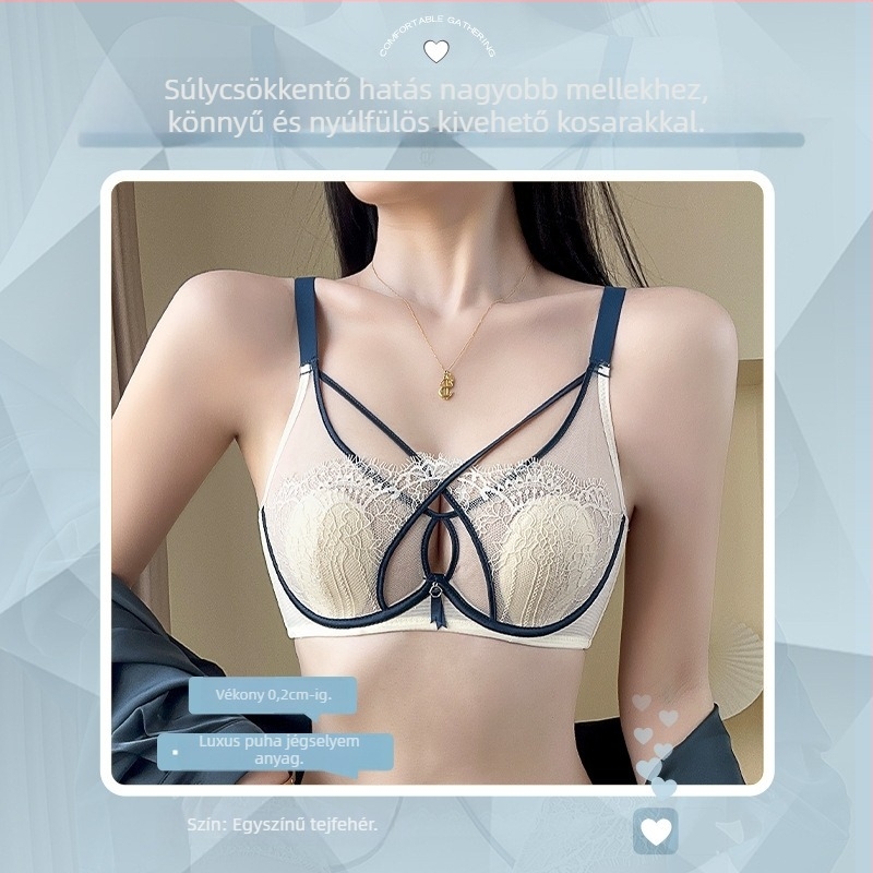 Csipkés latex formázott kosaras melltartó, merevítővel, rögzített dupla vállpántokkal, hátul három sor kapoccsal