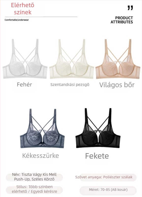 Csipkés melltartó formázott kosarakkal, fix kettős vállpántok, hátsó háromsoros zár