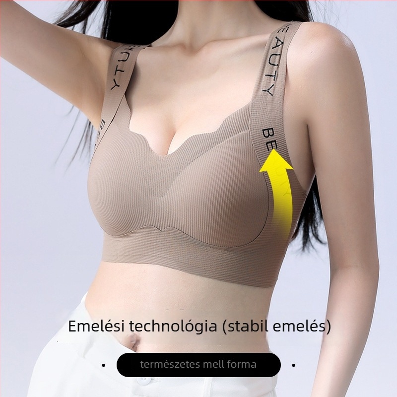drót nélküli melltartó, varrás nélküli dizájn, 3/4 kosárméret, nylon anyag, rögzített dupla vállpántok, hátsó formázás