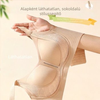 3/4 kosárú csipkés melltartó acélgyűrű nélküli, fix vállpántokkal, hátul négy sor kapoccsal