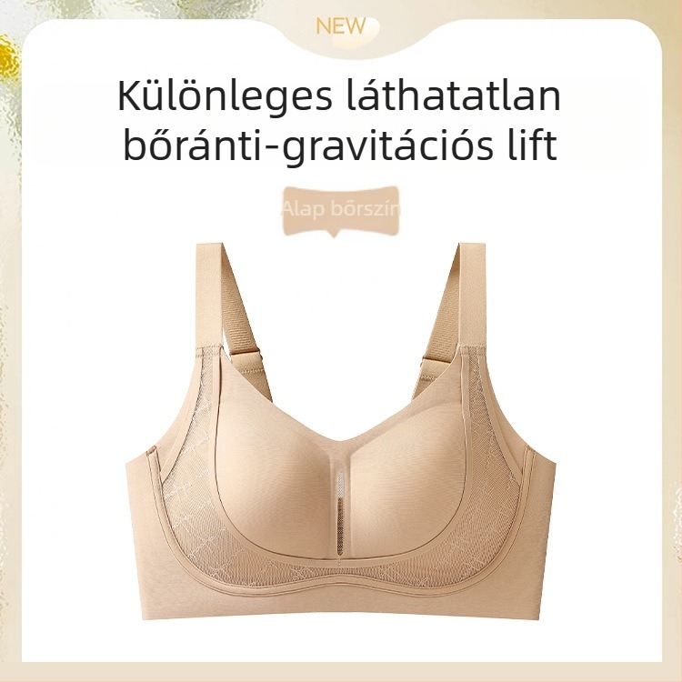 3/4 kosárú csipkés melltartó acélgyűrű nélküli, fix vállpántokkal, hátul négy sor kapoccsal