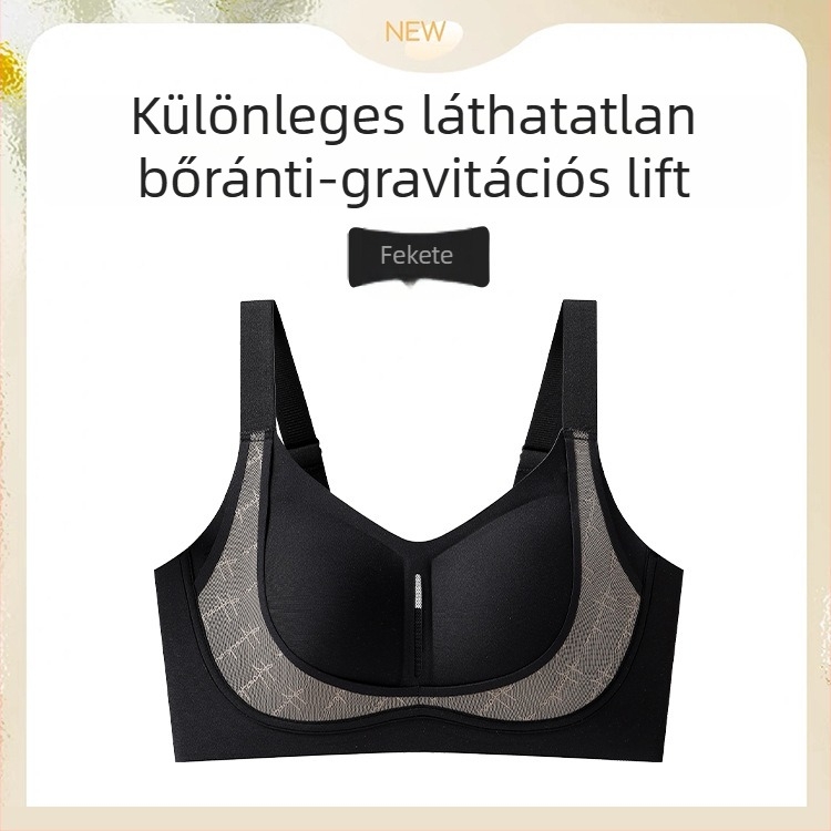 3/4 kosárú csipkés melltartó acélgyűrű nélküli, fix vállpántokkal, hátul négy sor kapoccsal