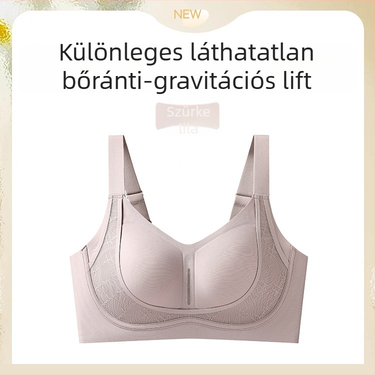 3/4 kosárú csipkés melltartó acélgyűrű nélküli, fix vállpántokkal, hátul négy sor kapoccsal