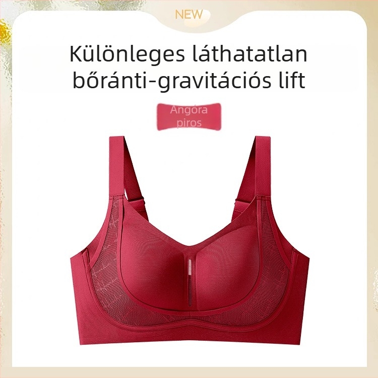 3/4 kosárú csipkés melltartó acélgyűrű nélküli, fix vállpántokkal, hátul négy sor kapoccsal