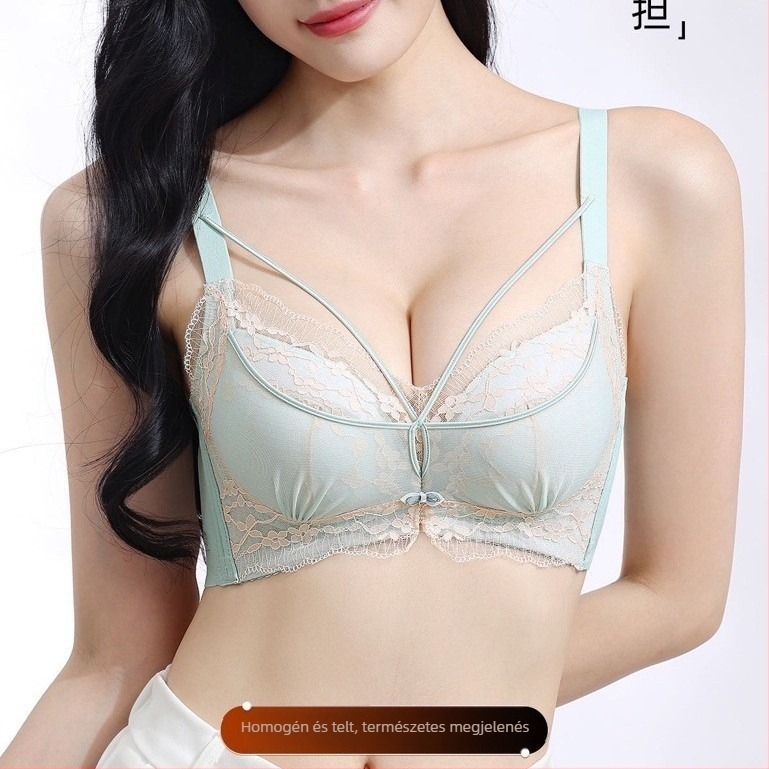 Nylon csipkés vezeték nélküli melltartó kis mellemhez, 3/4 kosár, középső formázott kosár, csőtop stílus