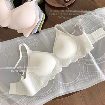 Sima nylon melltartó japán stílusban, 3/4 kosár, vezeték nélküli, légáteresztő, fix kettős vállpántokkal