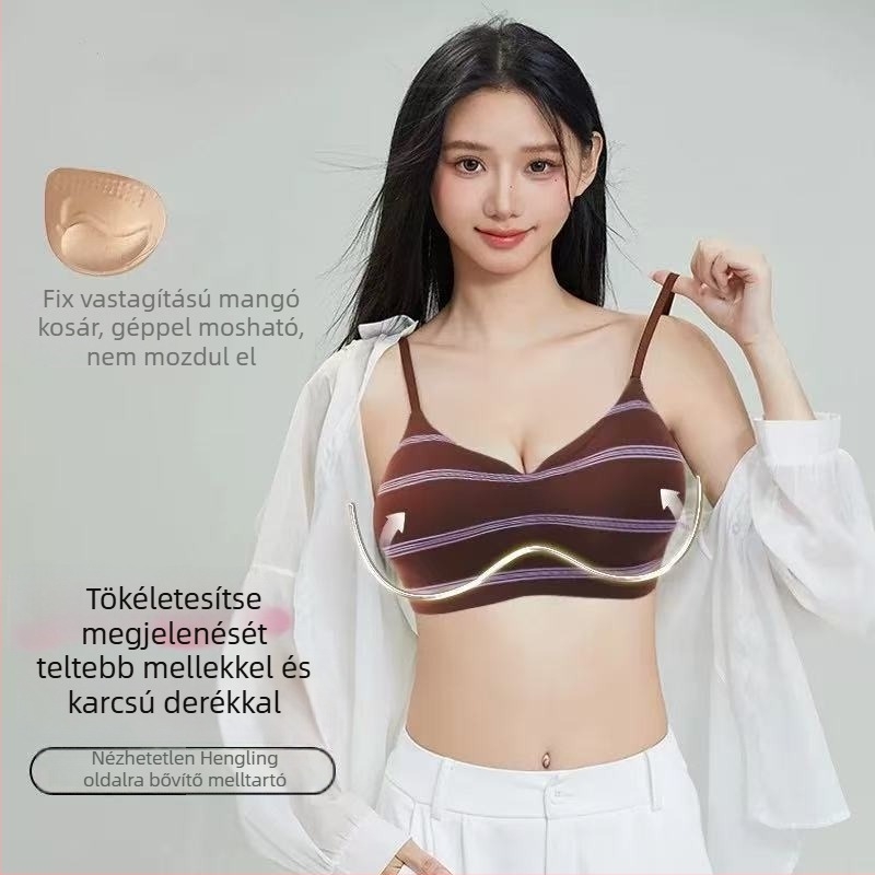Varrás nélküli melltartó, mellény-stílusú, push-up kis melleknek, puha támasz, teljes kosár, anyag: nejlon-elastán