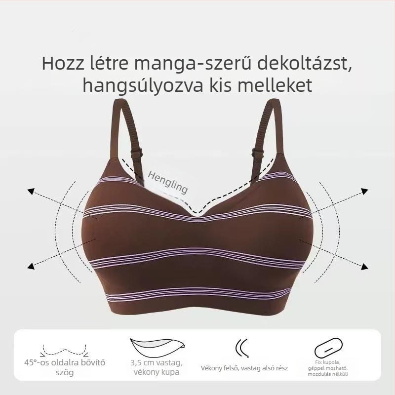 Varrás nélküli melltartó, mellény-stílusú, push-up kis melleknek, puha támasz, teljes kosár, anyag: nejlon-elastán