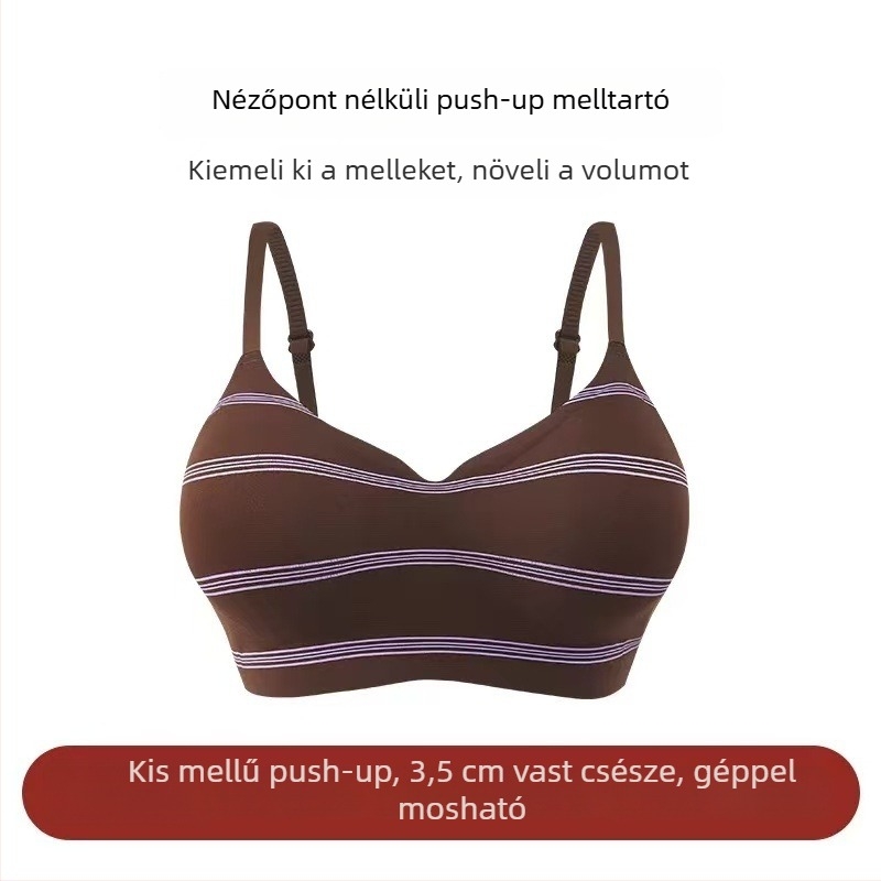 Varrás nélküli melltartó, mellény-stílusú, push-up kis melleknek, puha támasz, teljes kosár, anyag: nejlon-elastán