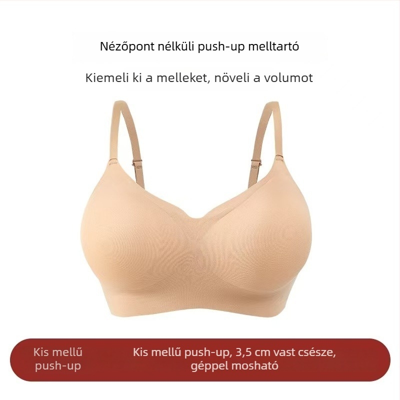 Varrás nélküli melltartó, mellény-stílusú, push-up kis melleknek, puha támasz, teljes kosár, anyag: nejlon-elastán