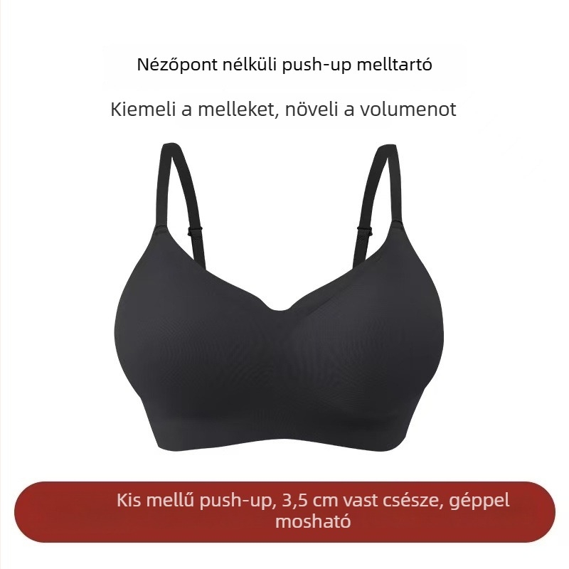 Varrás nélküli melltartó, mellény-stílusú, push-up kis melleknek, puha támasz, teljes kosár, anyag: nejlon-elastán