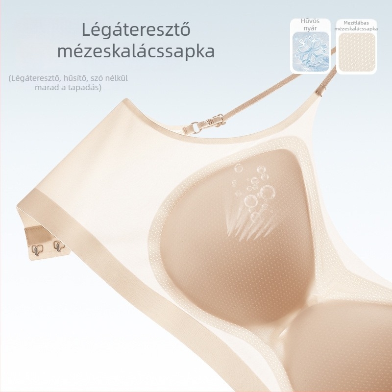 Női sportmelltartó Ice Silk anyagból, lélegző, push-up, kényelmes; anyaga: nejlon; levehető dupla vállpántok