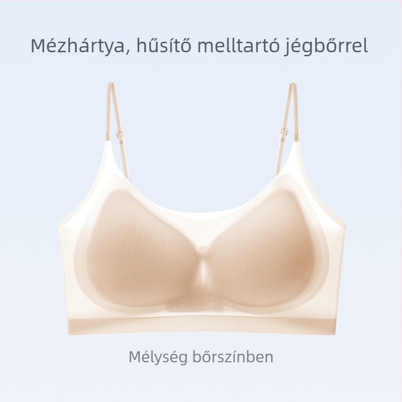 Női sportmelltartó Ice Silk anyagból, lélegző, push-up, kényelmes; anyaga: nejlon; levehető dupla vállpántok
