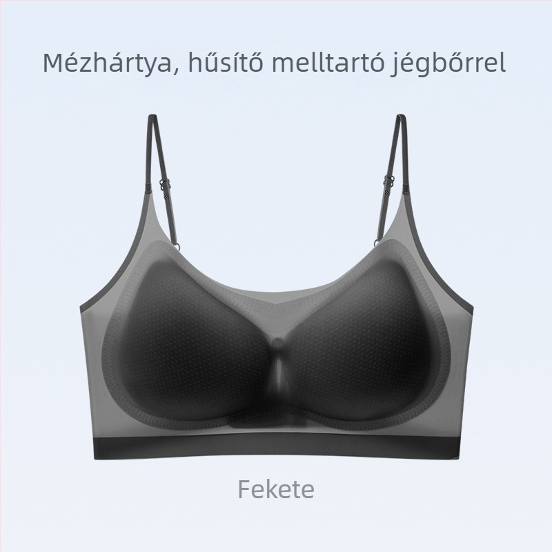 Női sportmelltartó Ice Silk anyagból, lélegző, push-up, kényelmes; anyaga: nejlon; levehető dupla vállpántok